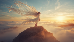 llustration d’un sylphe, esprit de la nature de l’air, utilisé en formation géobiologie quantique